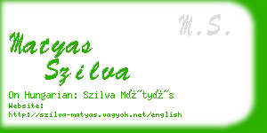 matyas szilva business card